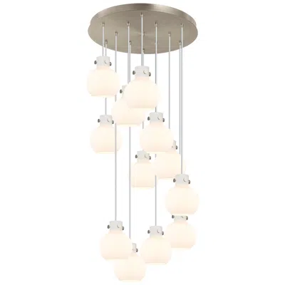 Innovations Lighting Newton Cone 39.75" Wide 3 Light Brushed Brass Linear Pendant W/ Clear In Silver