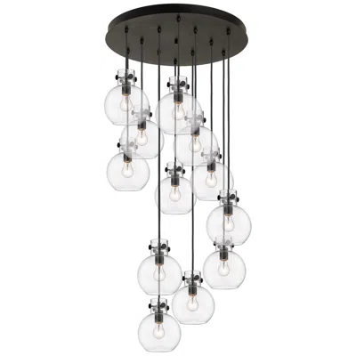 Innovations Lighting Newton Cone 39.75" Wide 3 Light Brushed Brass Linear Pendant W/ Seedy