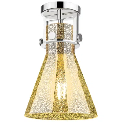 Innovations Lighting Newton Cone 8" Wide Polished Nickel Flush Mount With Mercury Shade