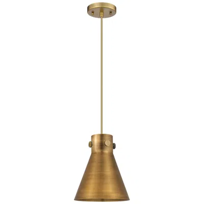 Innovations Lighting Newton Cone 8"w Brushed Brass Mini Pendant W/ Brass Shade