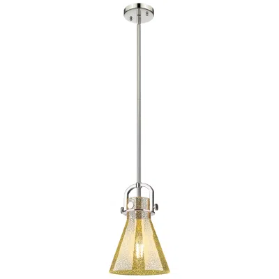 Innovations Lighting Newton Cone 8"w Nickel Stem Arched Mini Pendant W/ Mercury Shade