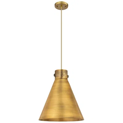Innovations Lighting Newton Metal Cone 14"w Brushed Brass Corded Pendant W/ Brushed Brass S