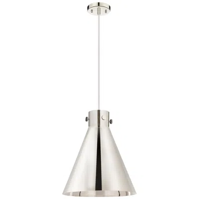 Innovations Lighting Newton Metal Cone 14"w Polished Nickel Cord Pendant