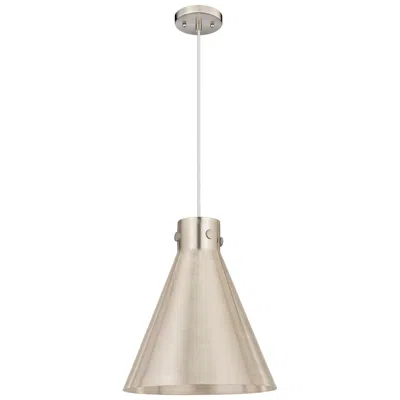 Innovations Lighting Newton Metal Cone 14"w Satin Nickel Corded Pendant W/ Satin Nickel Sha