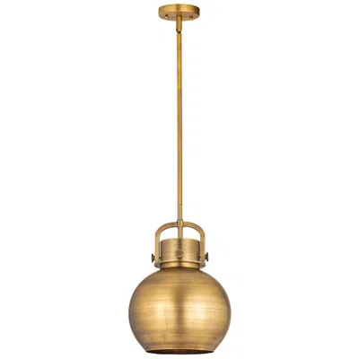 Innovations Lighting Newton Metal Sphere 10"w Brushed Brass Stemmed Pendant W/ Brass Shade