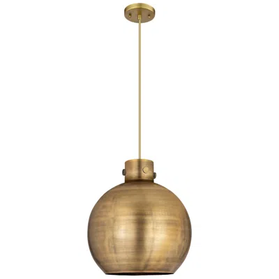 Innovations Lighting Newton Metal Sphere 14"w Brushed Brass Cord Pendant W/ Brushed Brass S