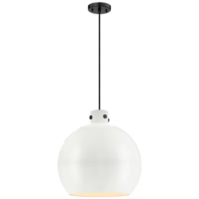 Innovations Lighting Newton Metal Sphere 18"w Matte Black Corded Pendant W/ Matte White Sha