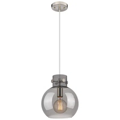 Innovations Lighting Newton Sphere 10"w Satin Nickel Cord Hung Pendant With Plated Smoke Sh