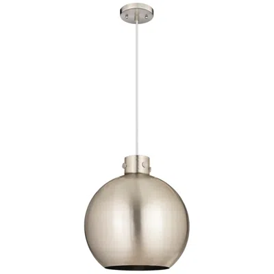 Innovations Lighting Newton Sphere 16" Wide Satin Nickel Corded Pendant With Satin Nickel S