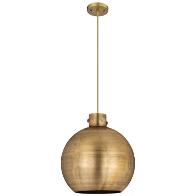 Innovations Lighting Newton Sphere 16"w Brushed Brass Corded Pendant With Brushed Brass Sha