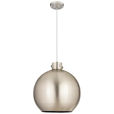 Innovations Lighting Newton Sphere 18" Wide Satin Nickel Corded Pendant With Satin Nickel S