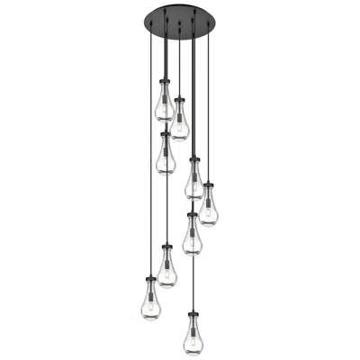 Innovations Lighting Newton Sphere 27.25"w 12 Light Polished Nickel Multi Pendant W/ Clear In Black
