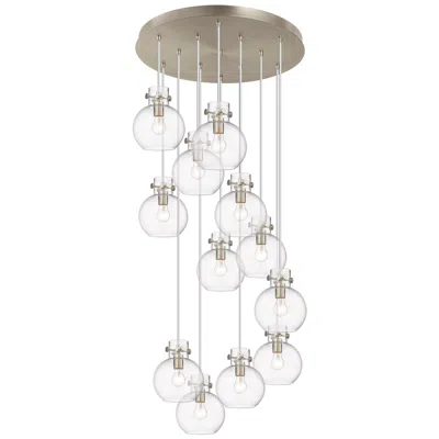 Innovations Lighting Newton Sphere 39.75" Wide 3 Light Matte Black Linear Pendant W/ Clear