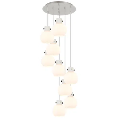 Innovations Lighting Newton Sphere 39.75"w 5 Light Matte Black Linear Pendant W/ Smoke Shad In White