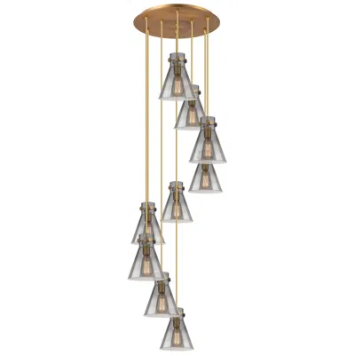 Innovations Lighting Newton Sphere 39.75"w 5 Light Polished Nickel Linear Pendant W/ Smoke