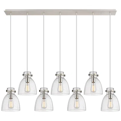 Innovations Lighting Newton Sphere 51.75" Wide 7 Light Matte Black Linear Pendant W/ White