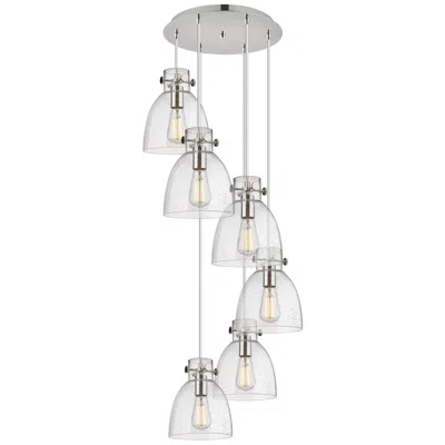Innovations Lighting Newton Sphere 51.75"w 4 Light Polished Nickel Linear Pendant W/ Seedy
