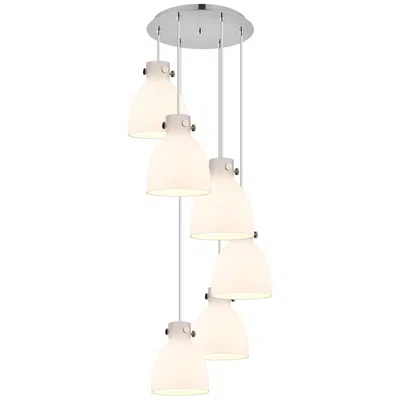 Innovations Lighting Newton Sphere 51.75"w 4 Light Polished Nickel Linear Pendant W/ White