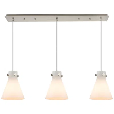 Innovations Lighting Newton Sphere 51.75"w 7 Light Brushed Brass Linear Pendant W/ Clear Sh