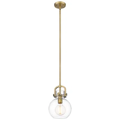 Innovations Lighting Newton Sphere 8" Brushed Brass Stem Hung Mini Pendant