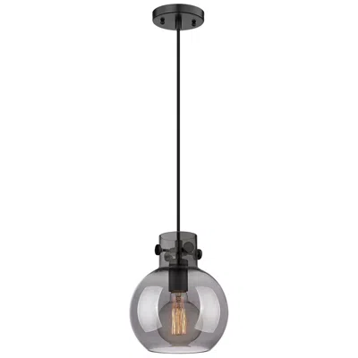 Innovations Lighting Newton Sphere 8" Wide Matte Black Cord Hung Pendant With Plated Smoke