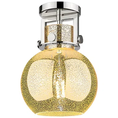 Innovations Lighting Newton Sphere 8" Wide Polished Nickel Flush Mount With Mercury Shade