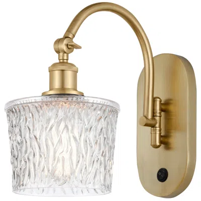 Innovations Lighting Niagara 12" High Satin Gold Clear Glass Led Wall Sconce