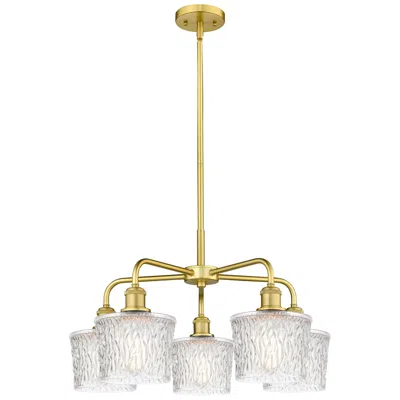 Innovations Lighting Niagra 24.5" Wide 5 Light Satin Gold Stem Hung Chandelier With Clear S