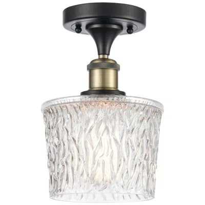 Innovations Lighting Niagra 6.5" Wide Black Brass Semi Flush Mount W/ Clear Shade