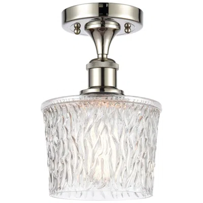 Innovations Lighting Niagra 6.5" Wide Polished Nickel Semi Flush Mount W/ Clear Shade