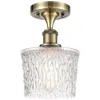 Innovations Lighting Niagra  7" Semi-flush Mount - Antique Brass - Clear Shade In Gold