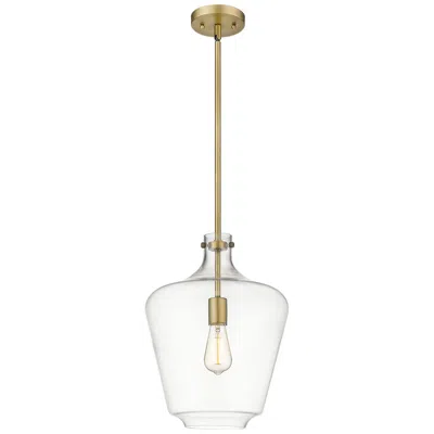 Innovations Lighting Norwalk 12" Brushed Brass Stem Hung Mini Pendant W/ Clear Shade