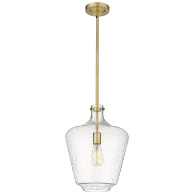 Innovations Lighting Norwalk 12" Brushed Brass Stem Hung Mini Pendant W/ Seedy Shade