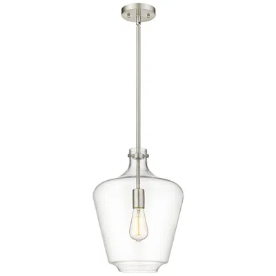 Innovations Lighting Norwalk 12" Brushed Satin Nickel Stem Hung Mini Pendant W/ Clear Shade