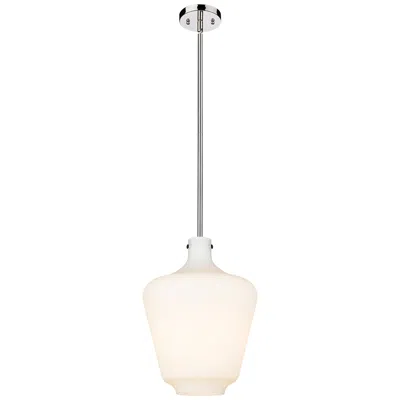 Innovations Lighting Norwalk 12" Led Mini Pendant - Polished Nickel - Matte White