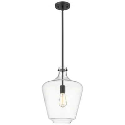 Innovations Lighting Norwalk 12" Matte Black Stem Hung Mini Pendant W/ Clear Shade