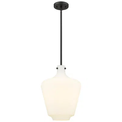 Innovations Lighting Norwalk 12" Matte Black Stem Hung Mini Pendant W/ Matte White Shade