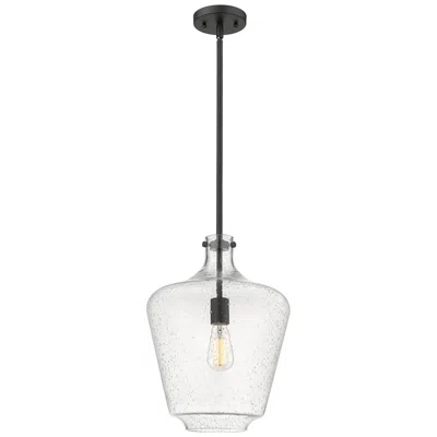 Innovations Lighting Norwalk 12" Stem Hung Led Mini Pendant - Matte Black - Seedy Shade