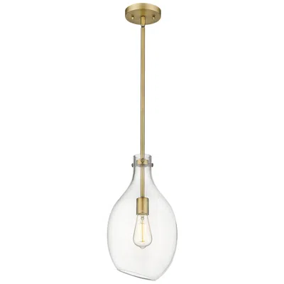 Innovations Lighting Norwalk 9" Brushed Brass Stem Hung Mini Pendant W/ Clear Shade