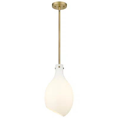 Innovations Lighting Norwalk 9" Brushed Brass Stem Hung Mini Pendant W/ Matte White Shade