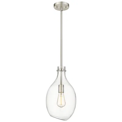 Innovations Lighting Norwalk 9" Brushed Satin Nickel Stem Hung Mini Pendant W/ Clear Shade