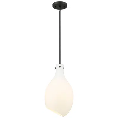 Innovations Lighting Norwalk 9" Matte Black Stem Hung Mini Pendant W/ Matte White Shade