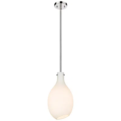 Innovations Lighting Norwalk 9" Stem Hung Led Mini Pendant - Polished Nickel - Matte White