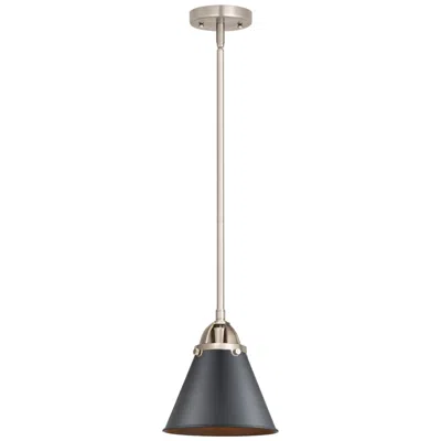 Innovations Lighting Nouveau 2 Appalachian 8"w Brushed Nickel Stem Mini Pendant W/ Black Sh