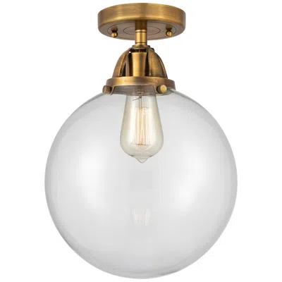 Innovations Lighting Nouveau 2 Beacon 10" Led Semi-flush Mount - Brushed Brass - Clear Shad