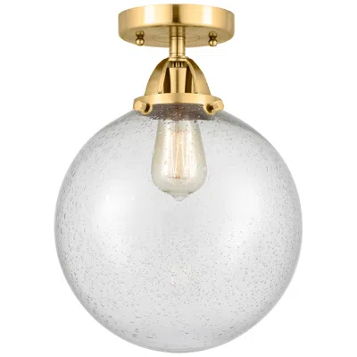 Innovations Lighting Nouveau 2 Beacon 10" Led Semi-flush Mount - Satin Gold - Seedy Shade