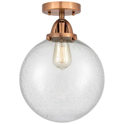 Innovations Lighting Nouveau 2 Beacon 10" Semi-flush Mount - Antique Copper - Seedy Shade