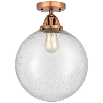 Innovations Lighting Nouveau 2 Beacon 12" Led Semi-flush Mount - Antique Copper - Seedy Sha