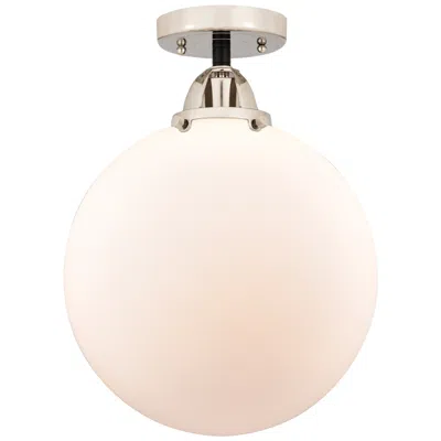 Innovations Lighting Nouveau 2 Beacon 12" Led Semi-flush Mount - Black Polished Nickel - Wh