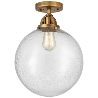 Innovations Lighting Nouveau 2 Beacon 12" Semi-flush Mount - Brushed Brass - Seedy Shade